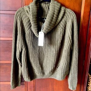 Green Cowl Neck Sweater